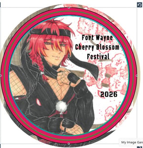 Photo from Michele Yamanaka of their 3.5 Inch Round Custom Pinback Buttons