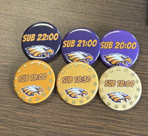 Photo from Justin Carroll of their 1.25 Round Custom Buttons