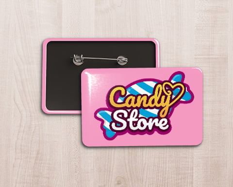 Custom Oblong Pinback Button (Rectangle with Rounded Corners)