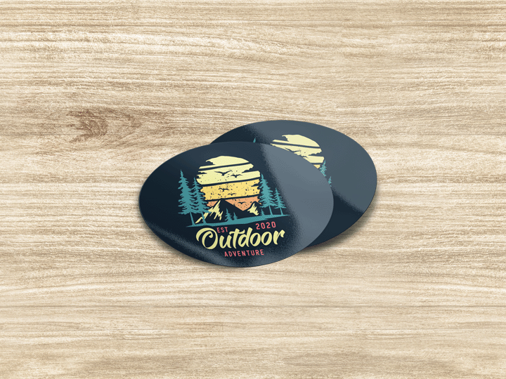 2 x 1.5 Inch Oval Stickers (3 Sq. Inches)